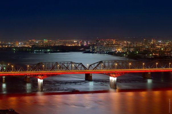 Панорама коммунальный мост Красноярск