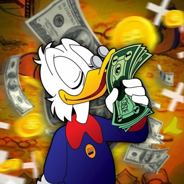 Картина Скрудж макдак с деньгами