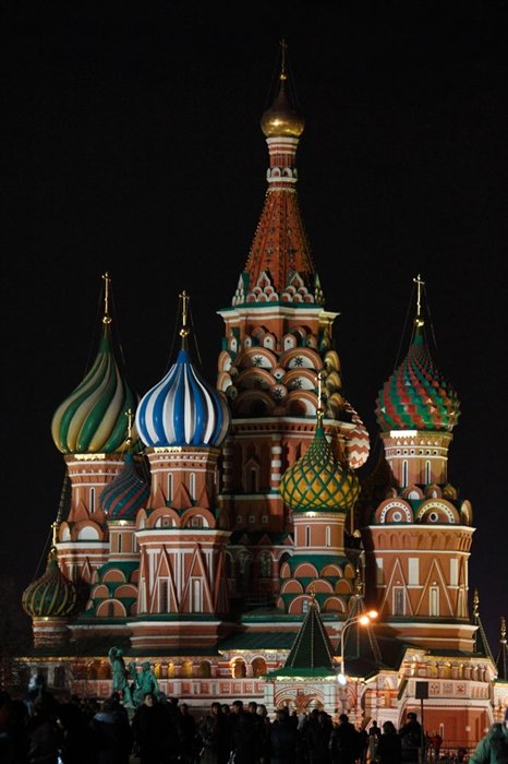 Храм Василия Блаженного ночью