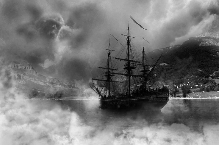 Фон черная Жемчужина корабль