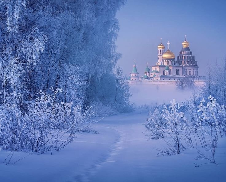 Истра зимняя река монастырь