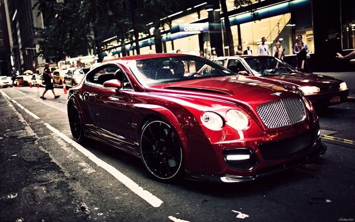 Bentley Continental gt красный