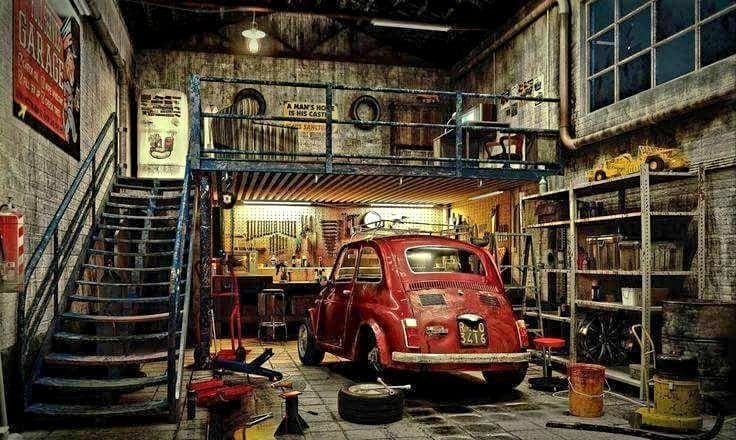 Гараж в стиле ретро