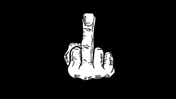 Фак на темном фоне