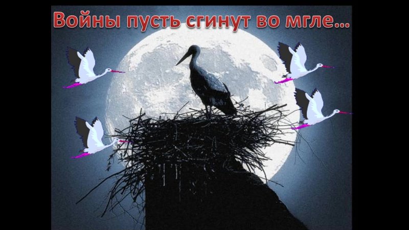 Аист на крыше мир на земле открытка