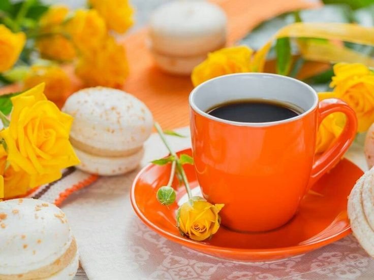 Чай с оранжевыми цветочками