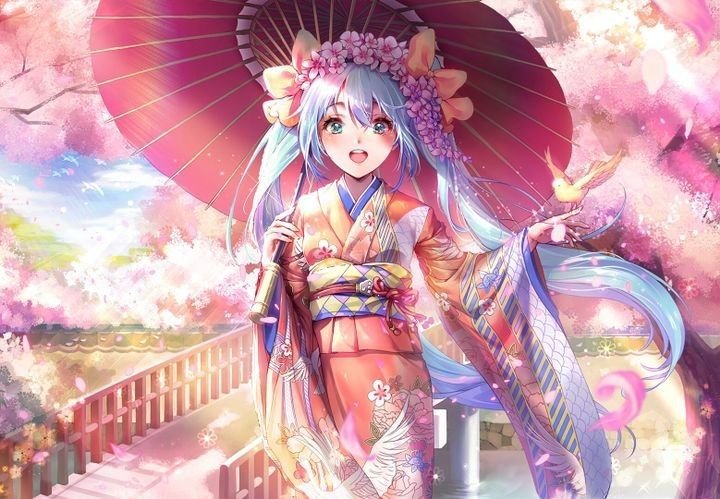 Hatsune Miku в кимоно