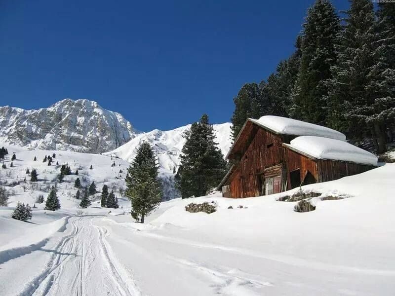 Швейцария зимой природа горнолыжка