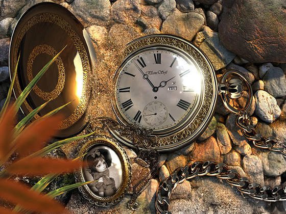 Часы на красивом фоне