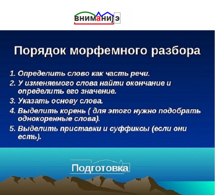 Порядок морфемного разбора слова