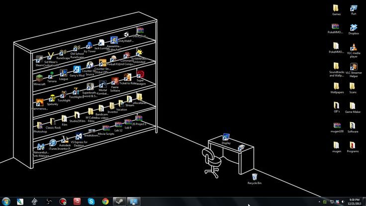 Рабочий стол полочки для ярлыков