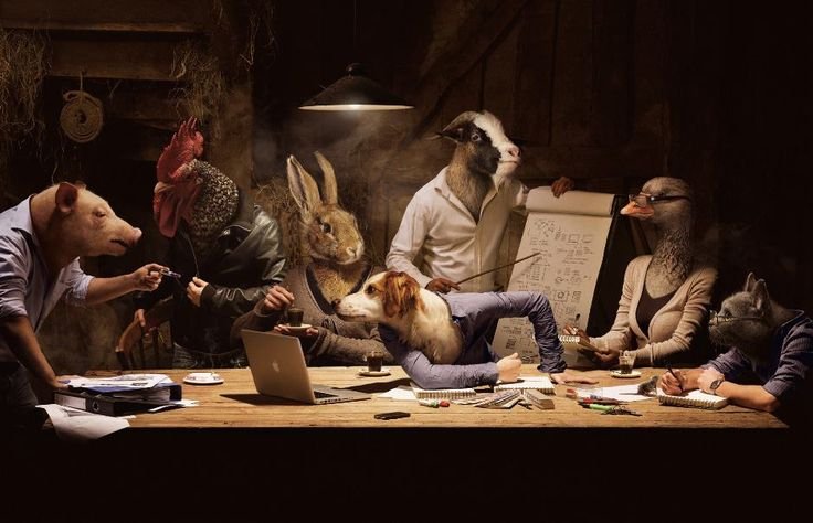 Звери за столом